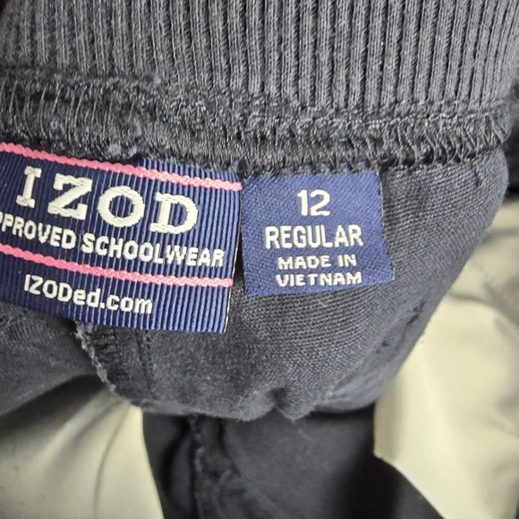 Lot Of 3 Izod And Other Uniform Navy Bottoms 2 Pants And 1 Girl's Skirt Sz 12 - Picture 9 of 12